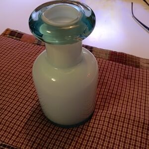 Elegant Blue and White Glass Vase